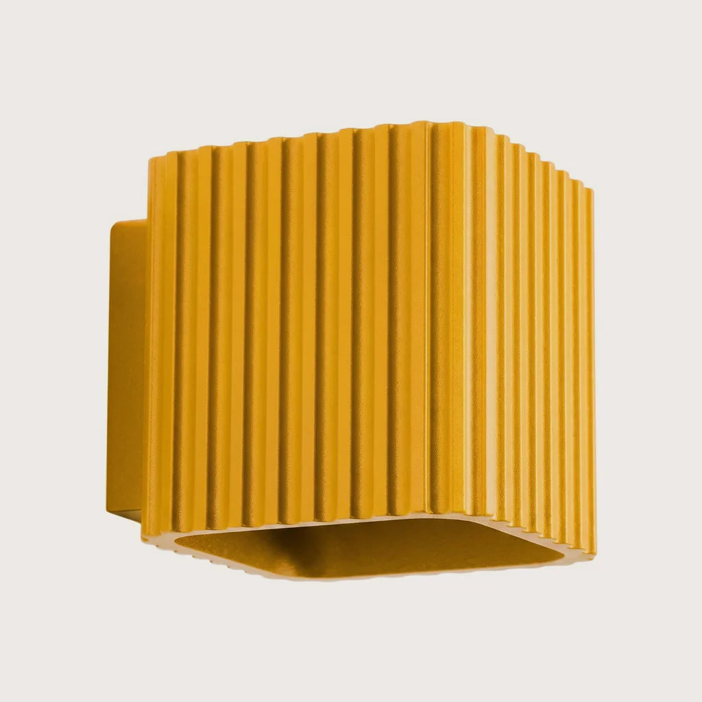 Applique murale carrée cannelée, coloris jaune (G9)