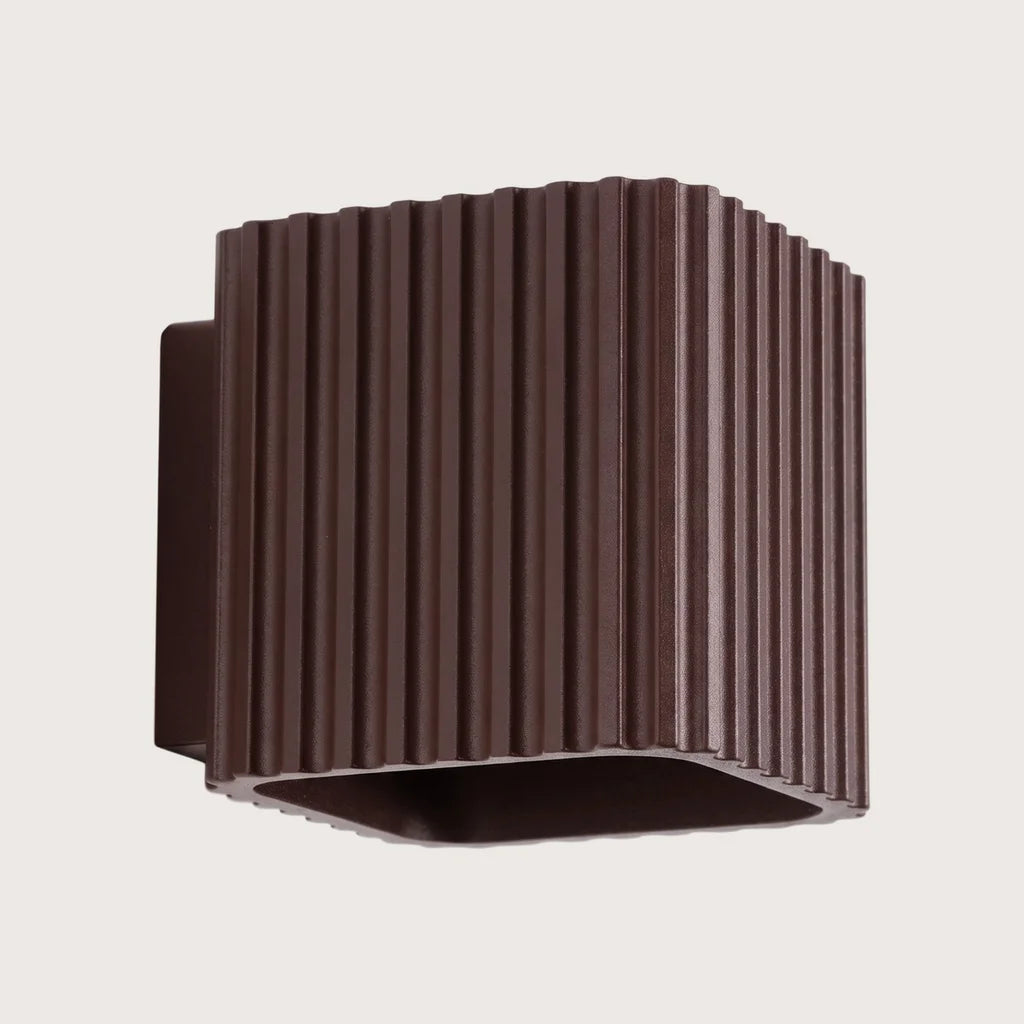 Applique murale carrée cannelée, coloris marron (G9)