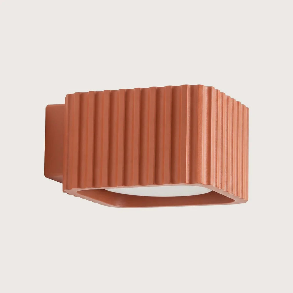 Applique murale carrée cannelée, coloris ocre rouge (GX53)