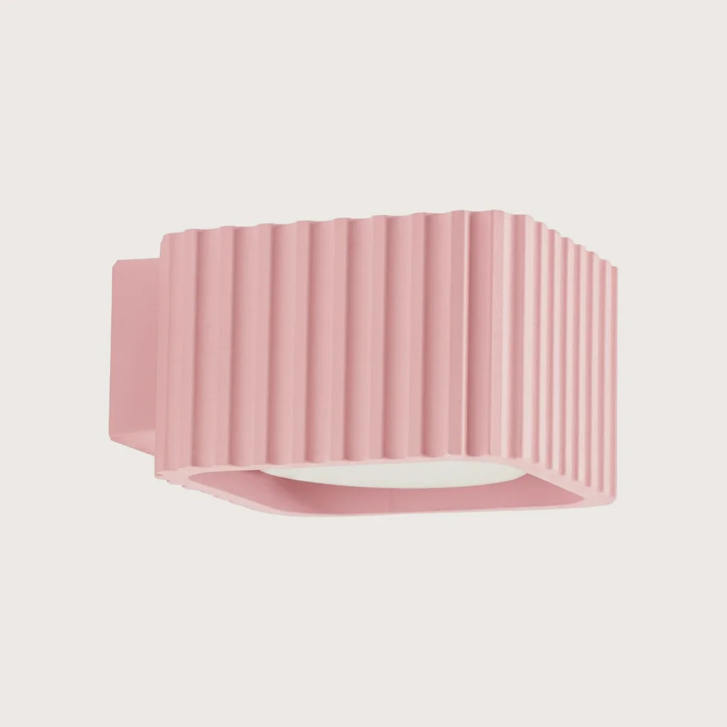 Applique murale carrée cannelée, coloris rose (GX53)