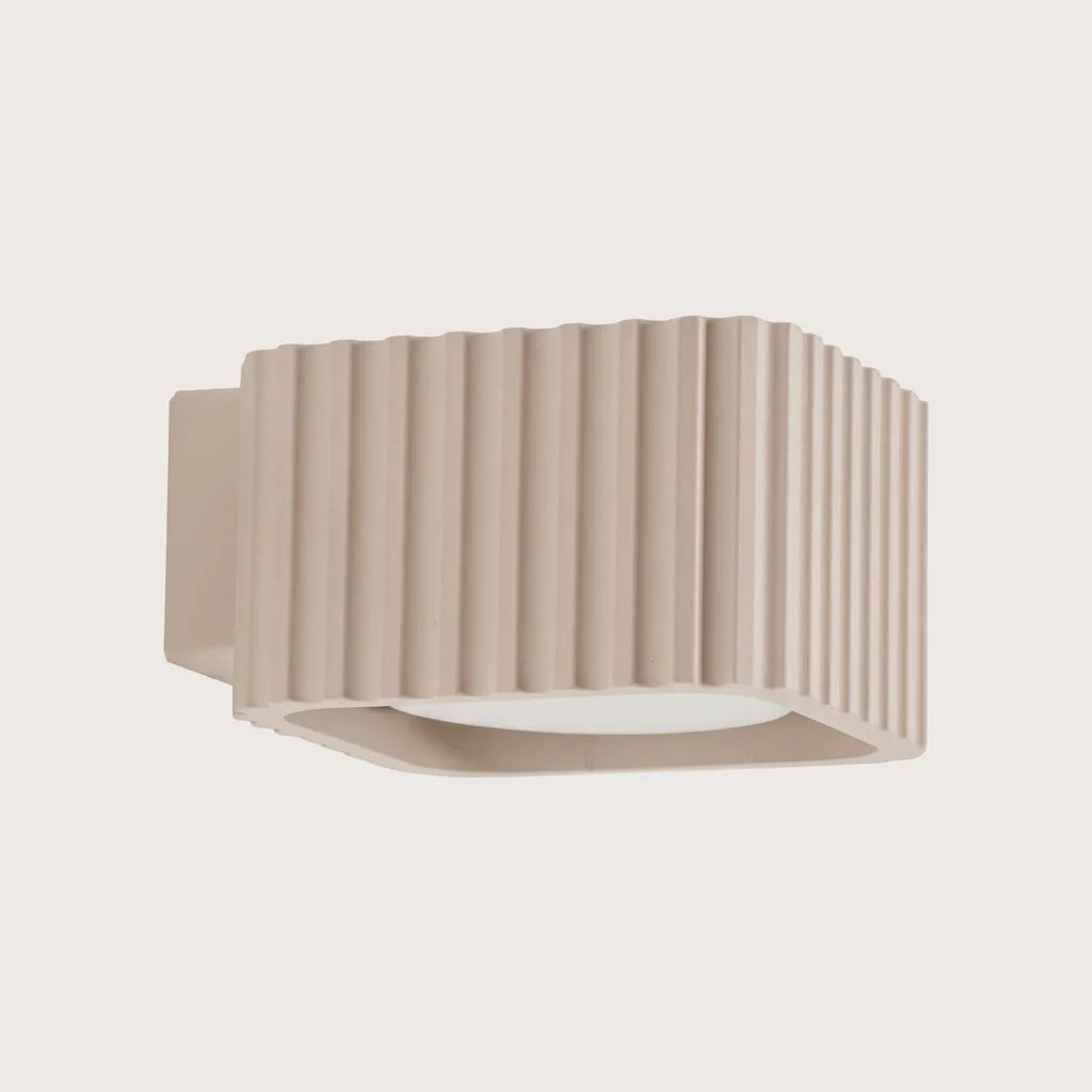 Applique murale carrée cannelée, coloris taupe (GX53)