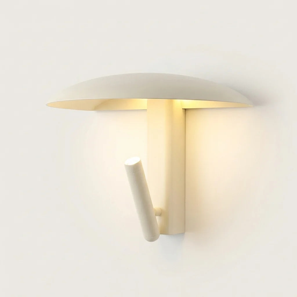 Applique murale champignon blanche avec liseuse orientable