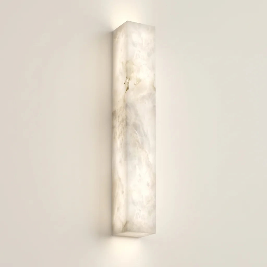 Applique murale colonne en marbre albâtre lumineux