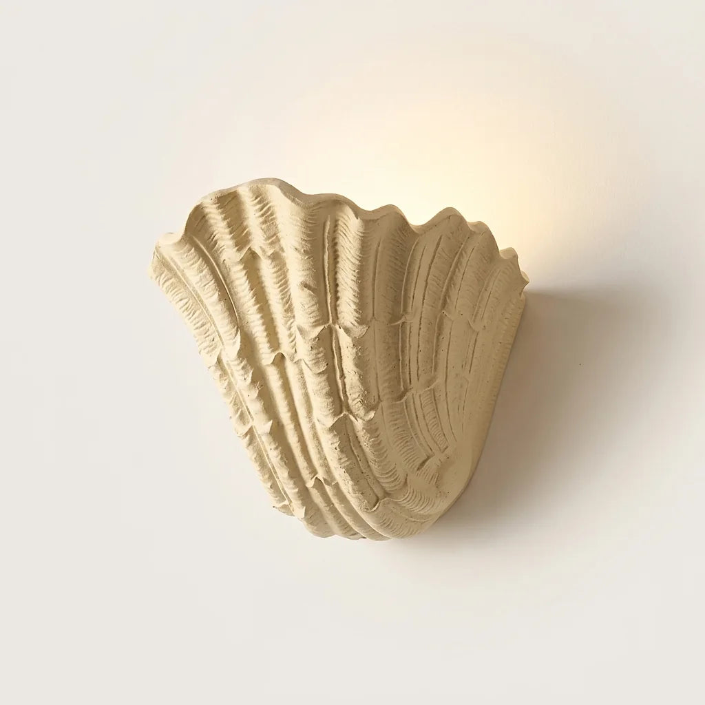 Applique murale coquillage en plâtre beige, style A