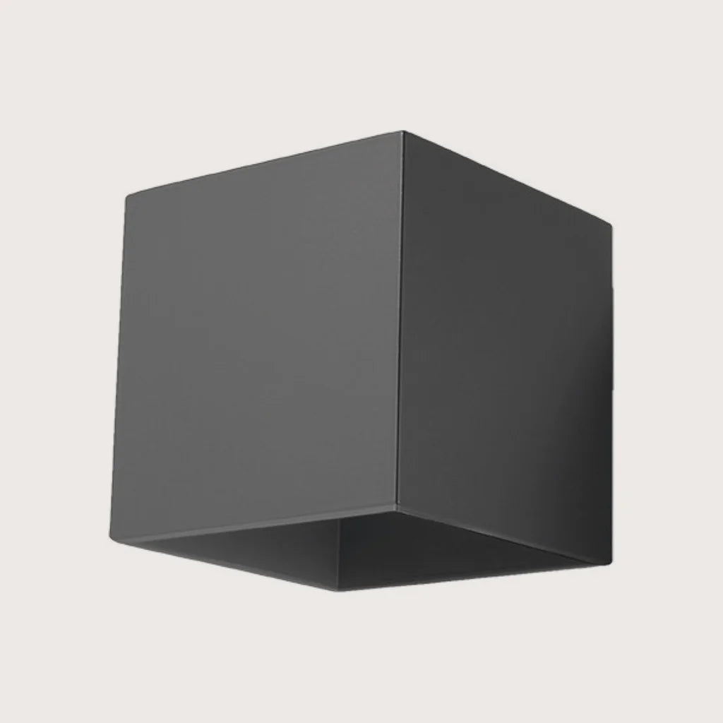 Applique murale cube haut et bas, coloris anthracite (1 lumière – aluminium)