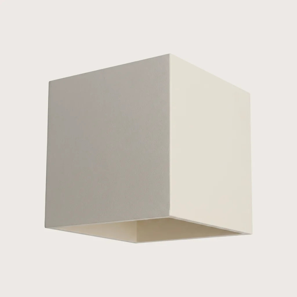 Applique murale cube haut et bas, coloris beige (1 lumière – aluminium)