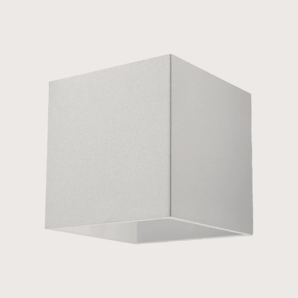 Applique murale cube haut et bas, coloris blanc (1 lumière – aluminium)