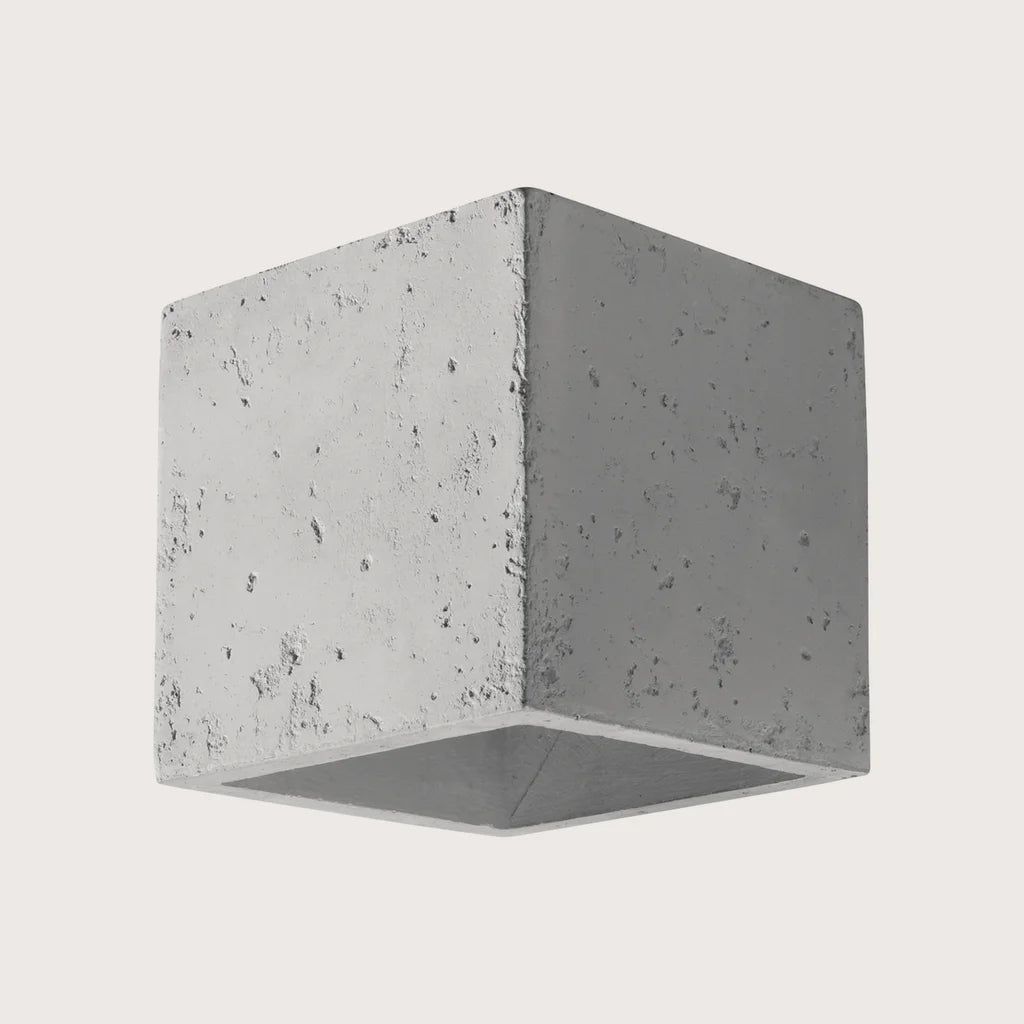 Applique murale cube haut et bas, coloris gris (1 lumière – béton)