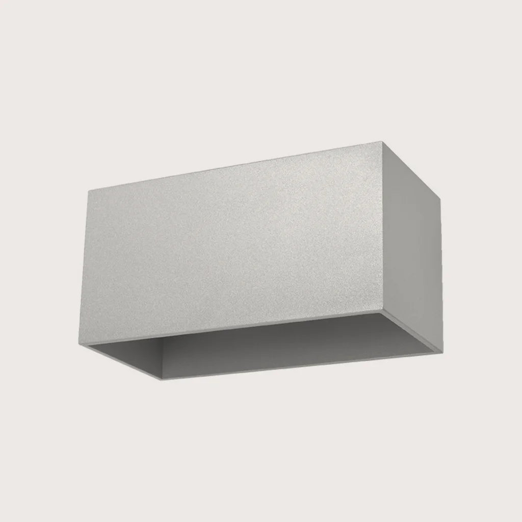 Applique murale cube haut et bas, coloris gris (2 lumières – Maxi – aluminium)