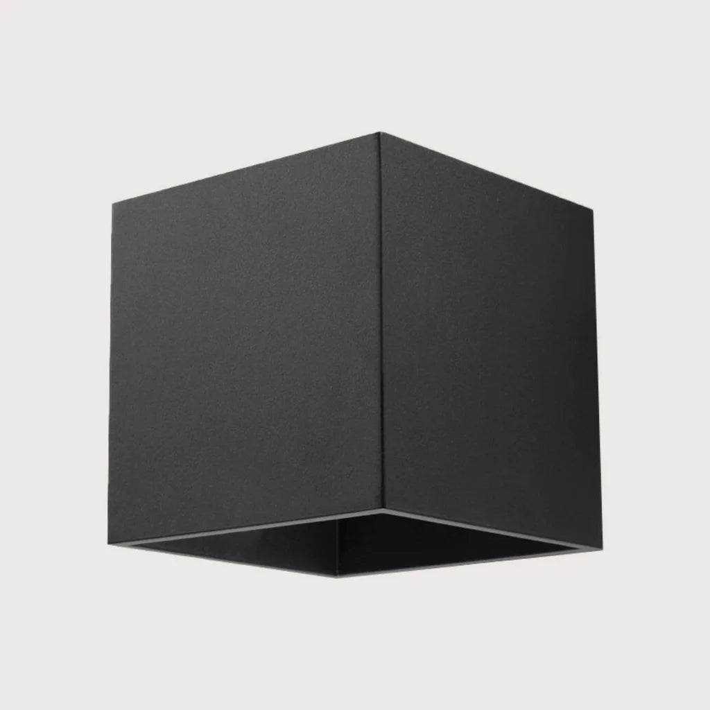 Applique murale cube haut et bas, coloris noir (1 lumière – aluminium)