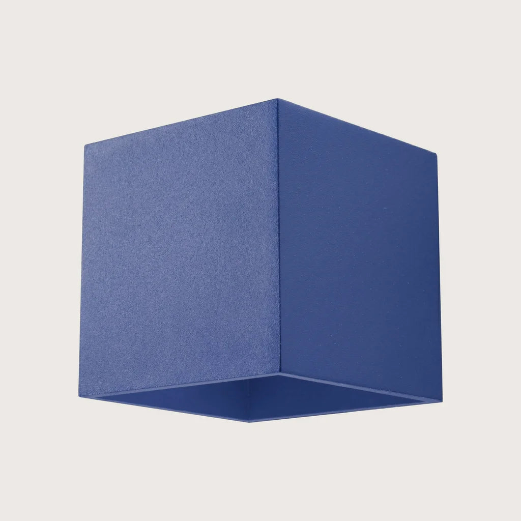 Applique murale cube haut et bas, coloris outremer (1 lumière – aluminium)