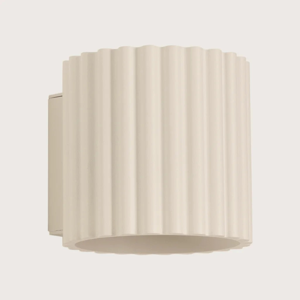 Applique murale cylindre cannelé, coloris beige (1 lumière – G9)