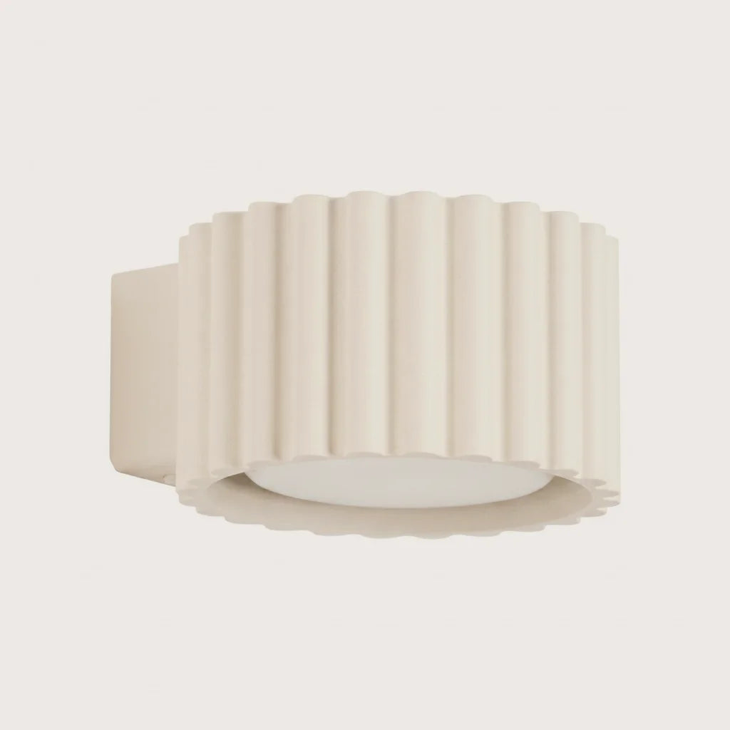 Applique murale cylindre cannelé, coloris beige (1 lumière – GX53)