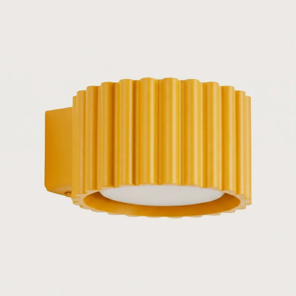Applique murale cylindre cannelé, coloris jaune (1 lumière – GX53)