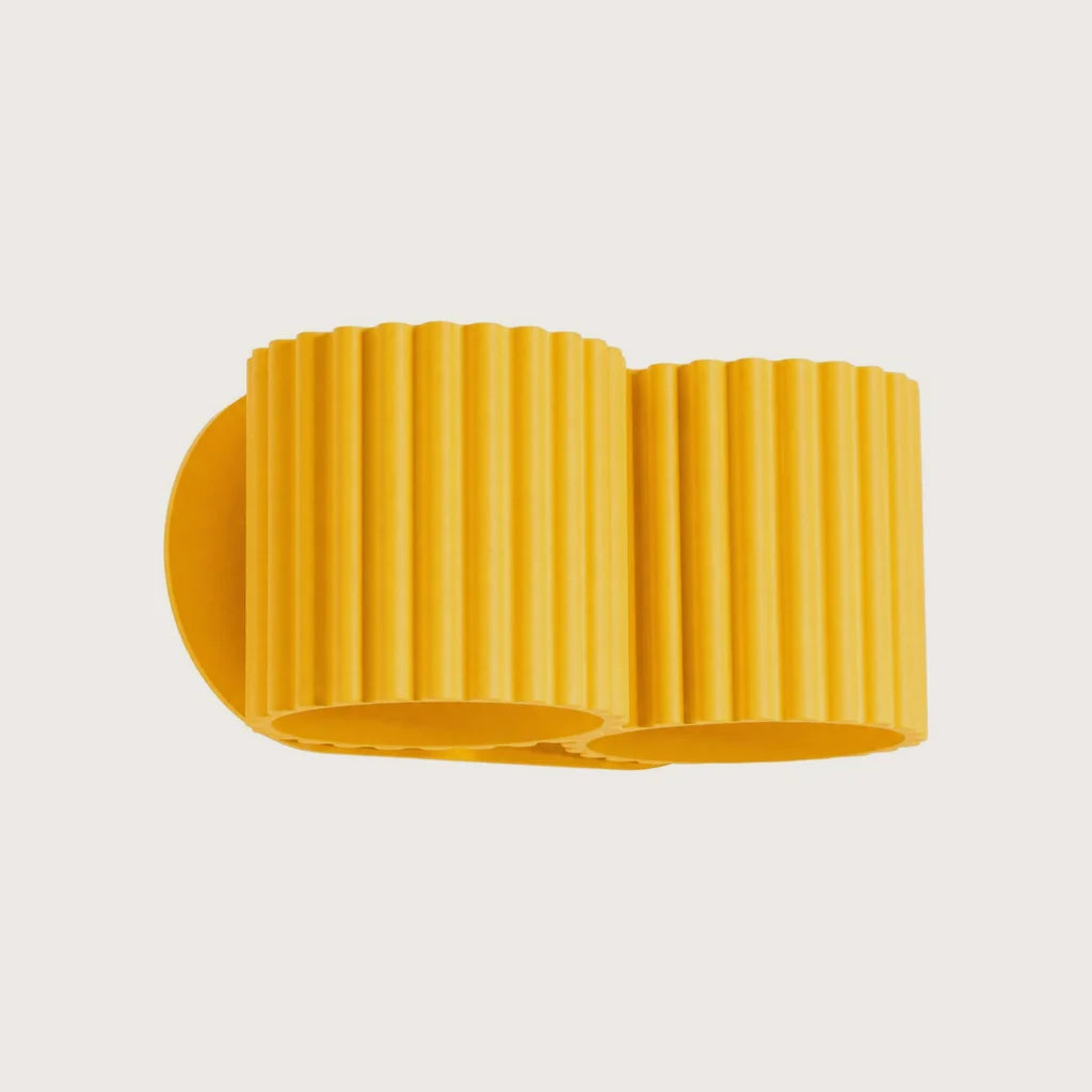 Applique murale cylindre cannelé, coloris jaune (2 lumières – G9)