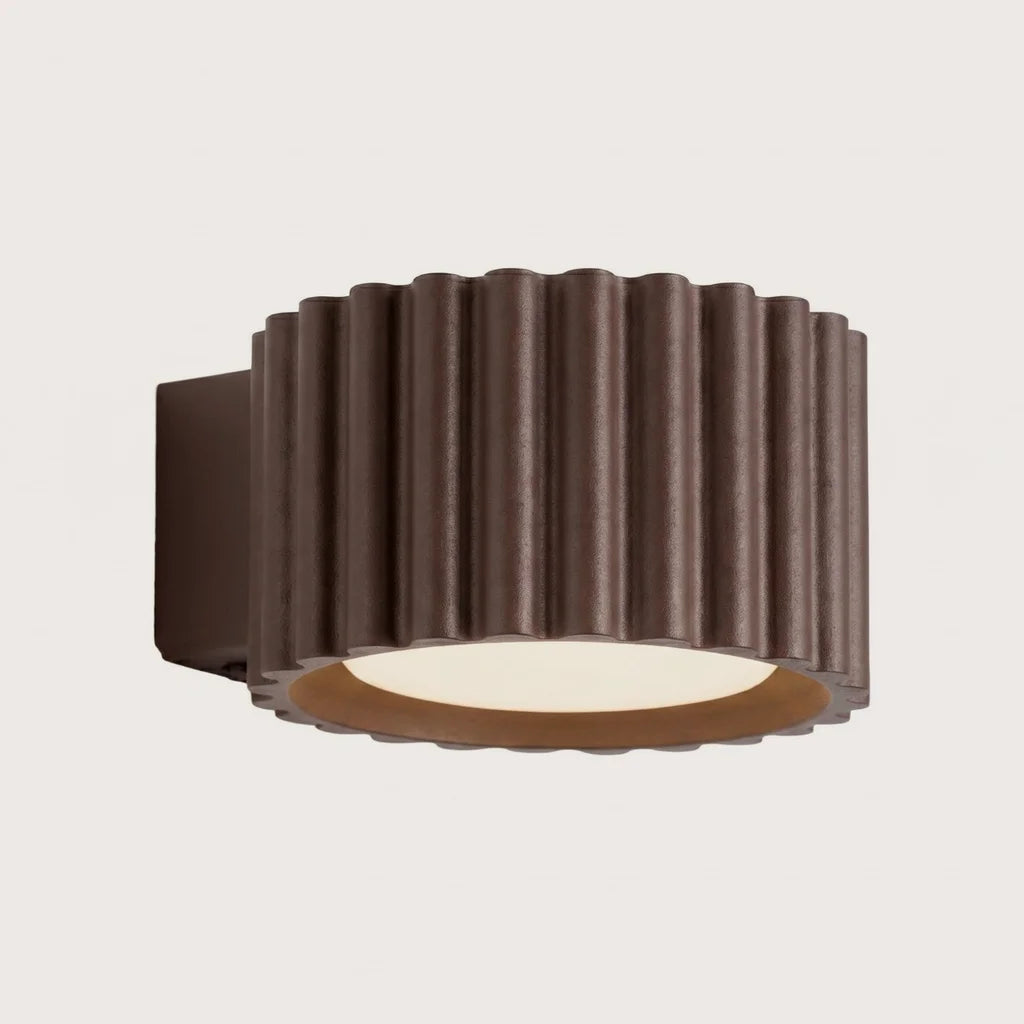 Applique murale cylindre cannelé, coloris marron (1 lumière – GX53)