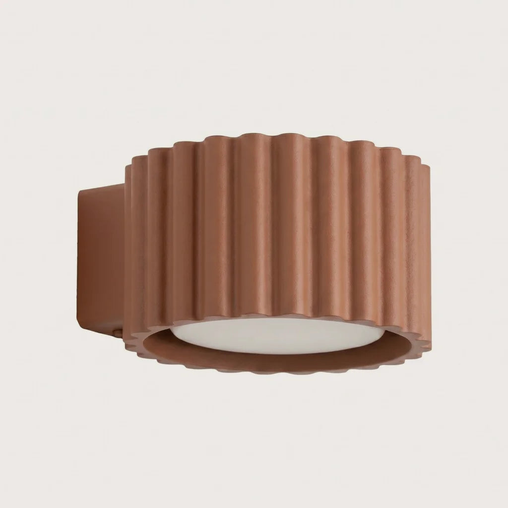 Applique murale cylindre cannelé, coloris moka (1 lumière – GX53)