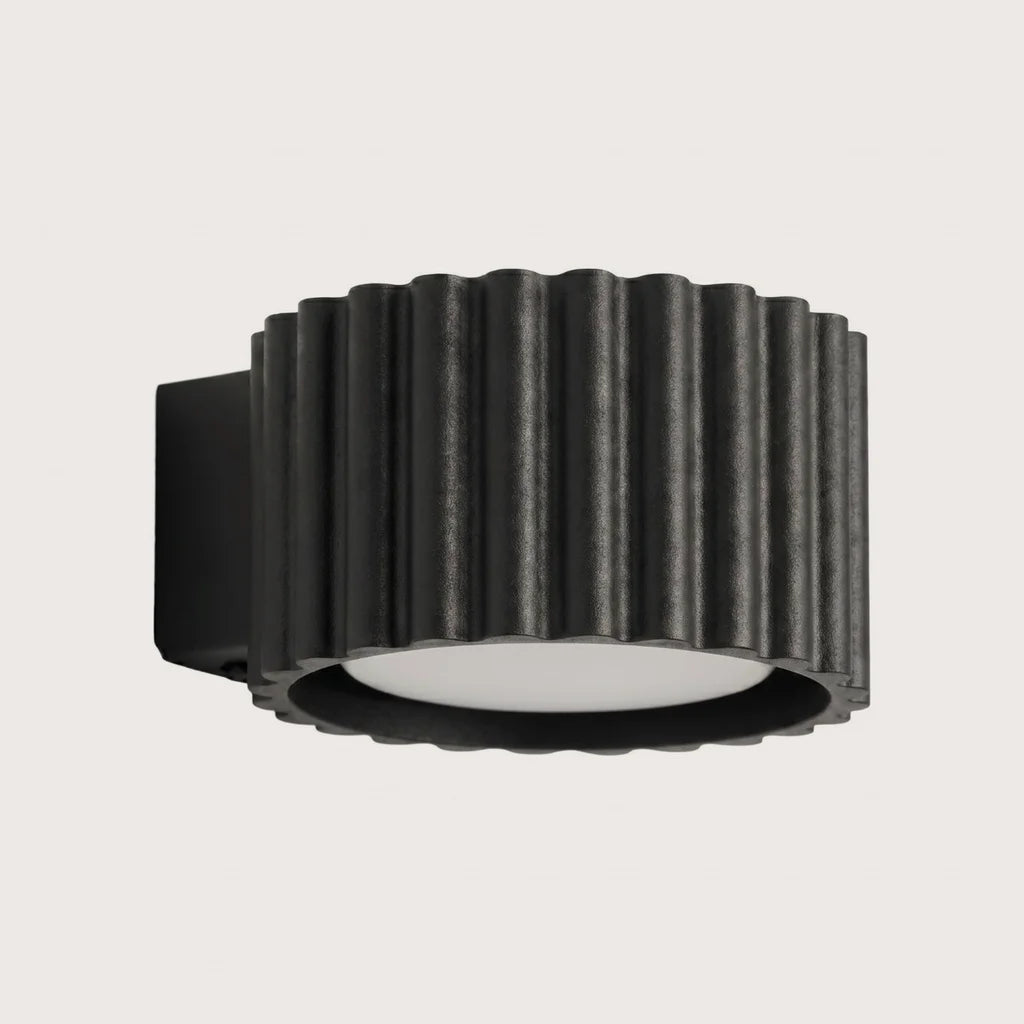 Applique murale cylindre cannelé, coloris noir (1 lumière – GX53)