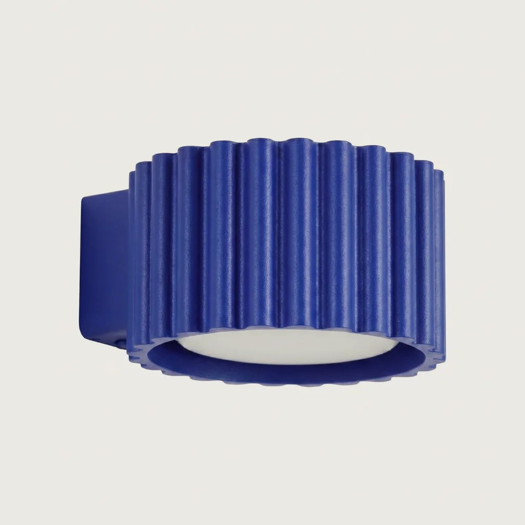 Applique murale cylindre cannelé, coloris outremer (1 lumière – GX53)