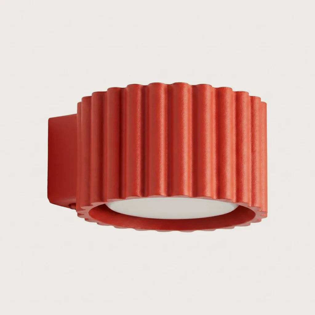 Applique murale cylindre cannelé, coloris rouge (1 lumière – GX53)