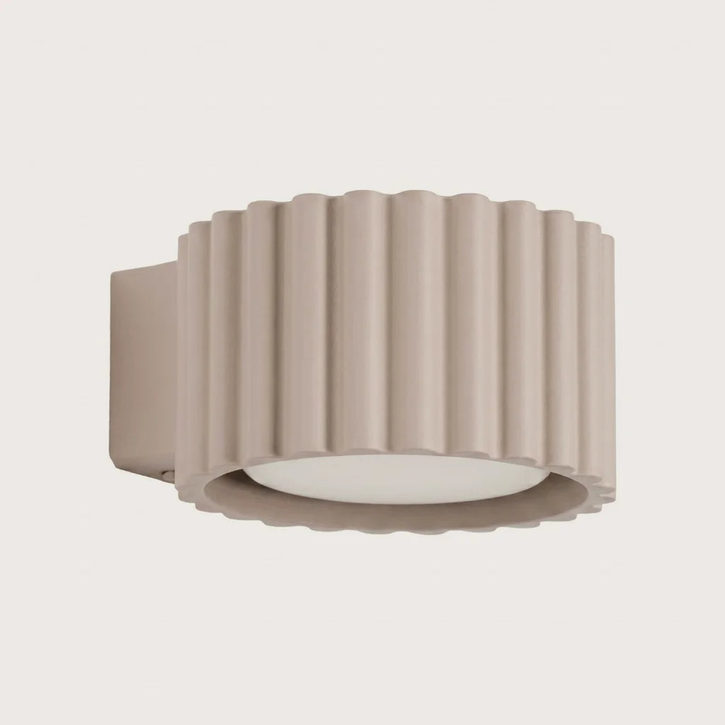 Applique murale cylindre cannelé, coloris taupe (1 lumière – GX53)
