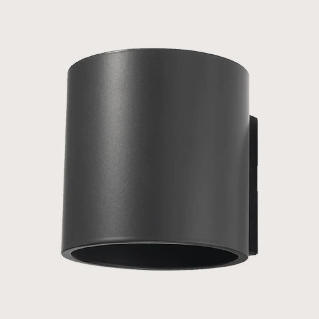 Applique murale cylindre haut et bas, coloris anthracite (1 lumière – aluminium)