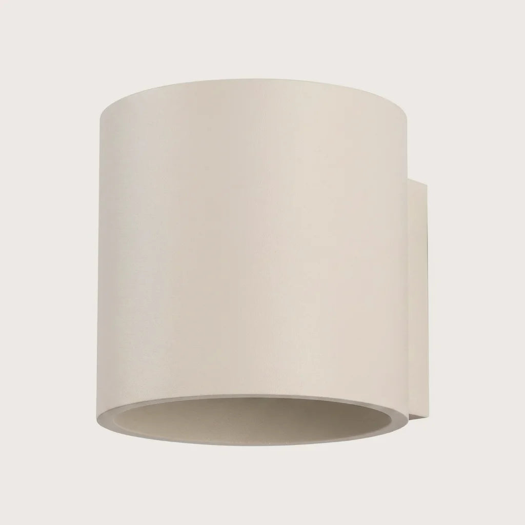 Applique murale cylindre haut et bas, coloris beige (1 lumière – aluminium)