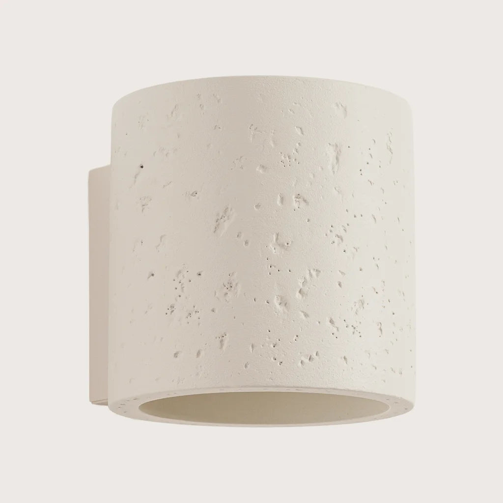 Applique murale cylindre haut et bas, coloris beige (1 lumière – béton)