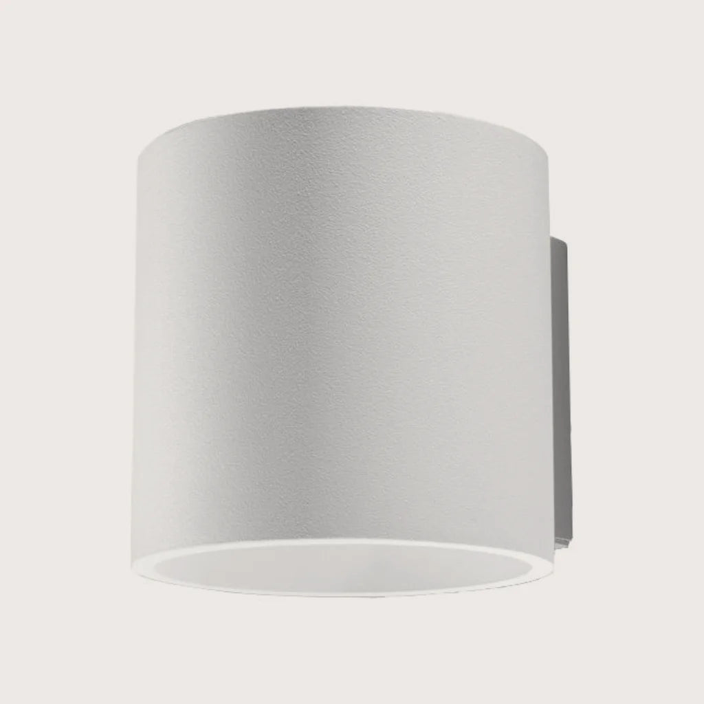 Applique murale cylindre haut et bas, coloris blanc (1 lumière – aluminium)
