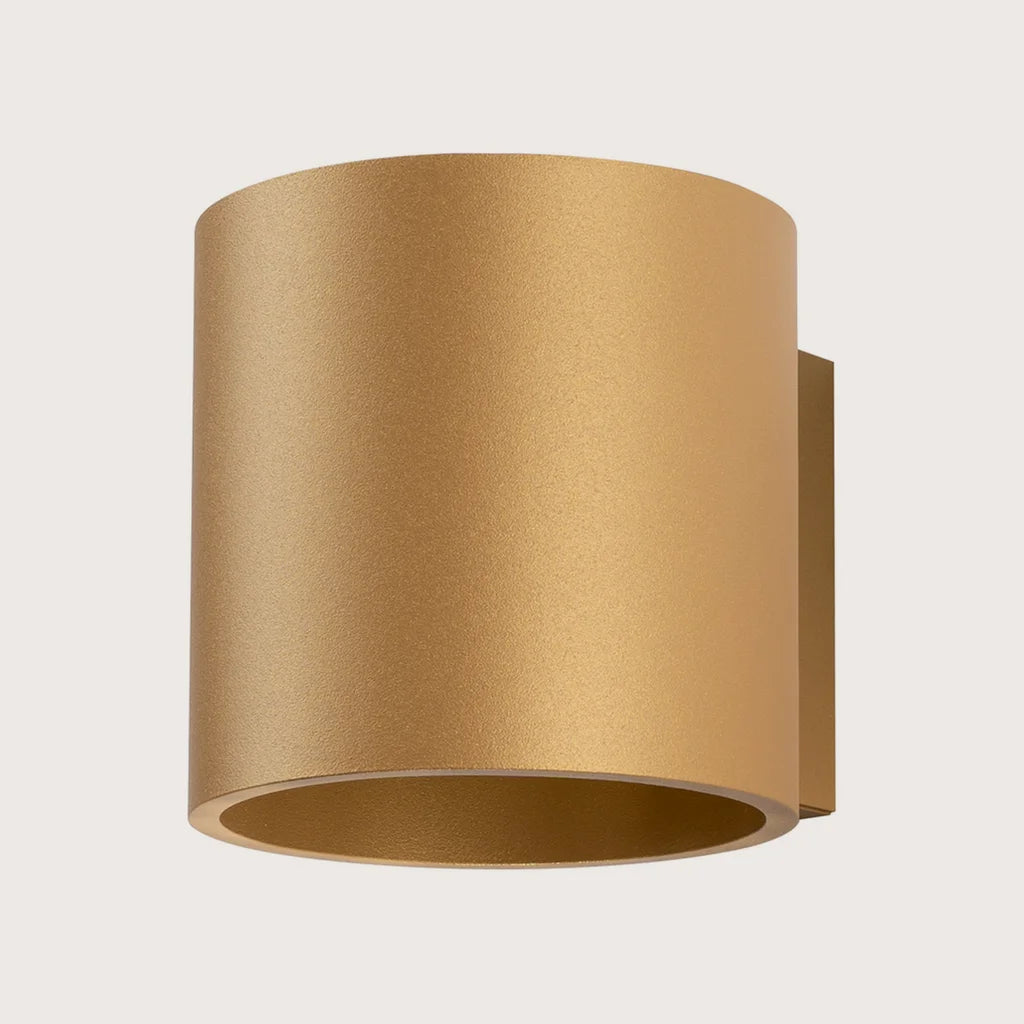 Applique murale cylindre haut et bas, coloris doré (1 lumière – aluminium)
