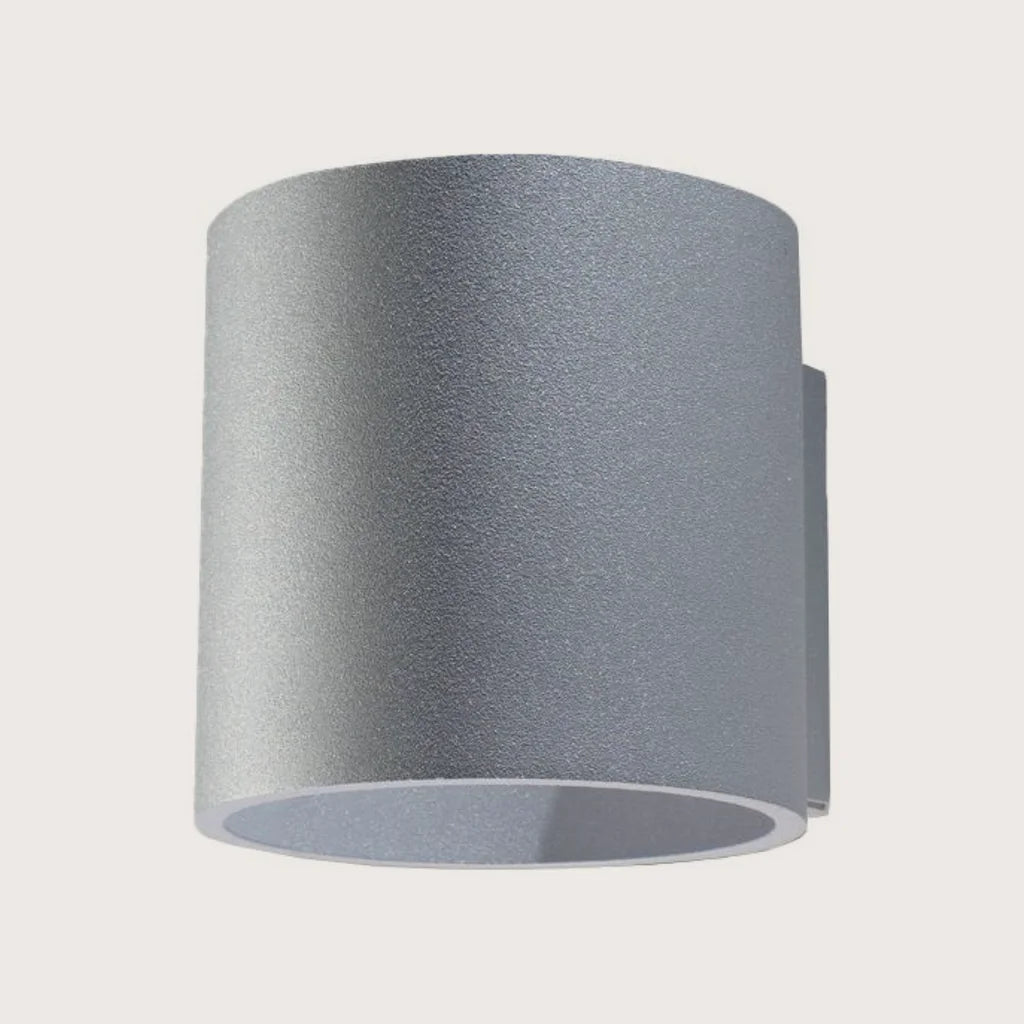 Applique murale cylindre haut et bas, coloris gris (1 lumière – aluminium)
