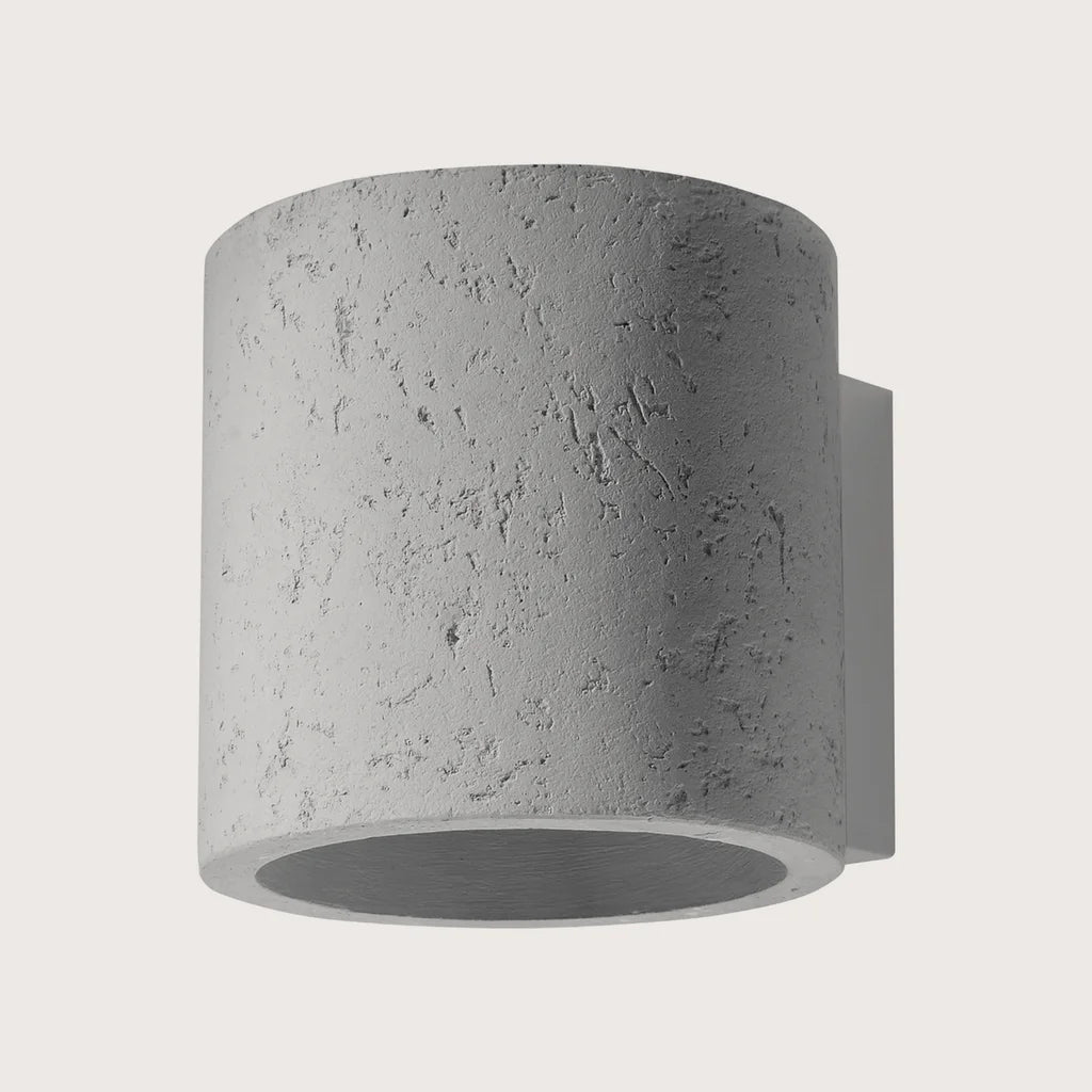 Applique murale cylindre haut et bas, coloris gris (1 lumière – béton)