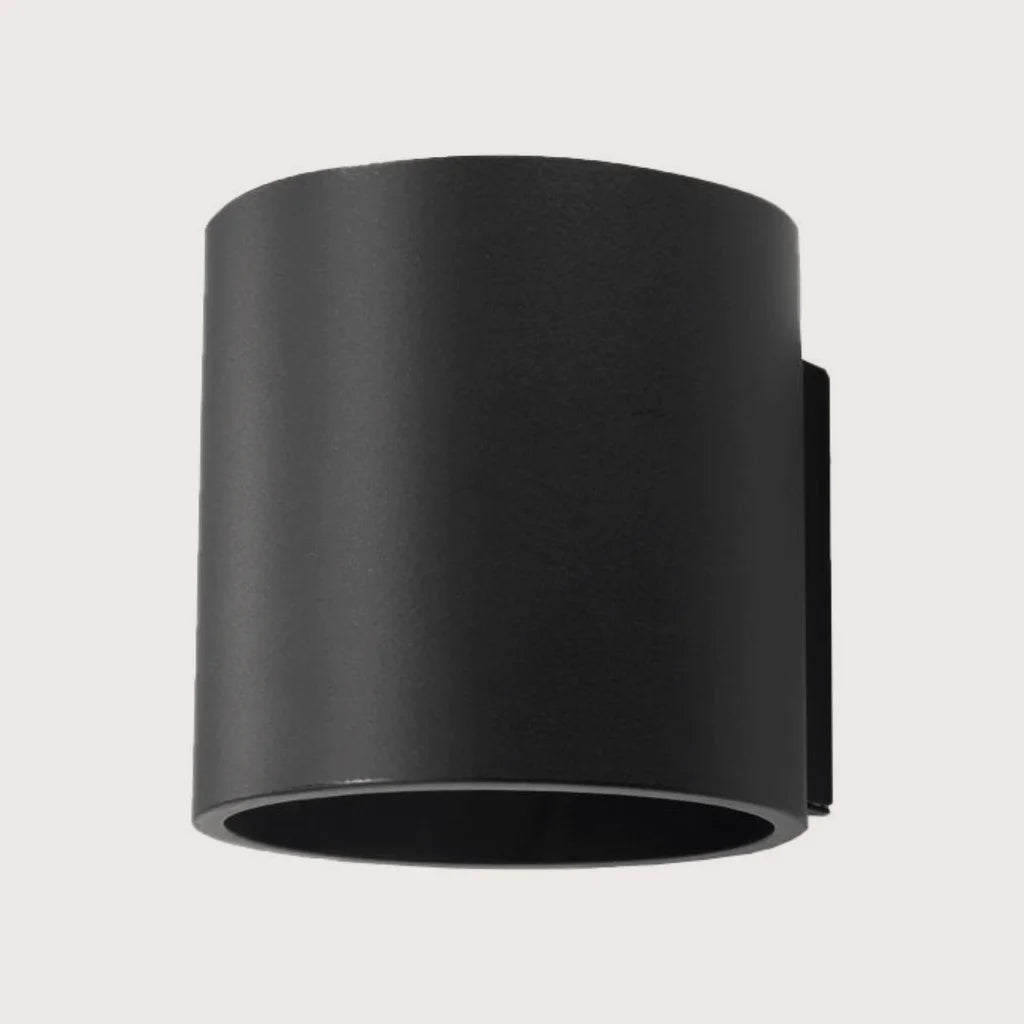 Applique murale cylindre haut et bas, coloris noir (1 lumière – aluminium)