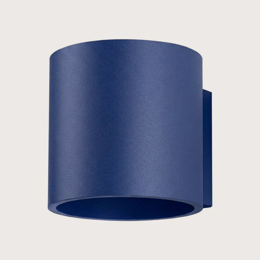 Applique murale cylindre haut et bas, coloris outremer (1 lumière – aluminium)