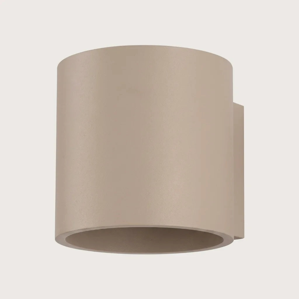Applique murale cylindre haut et bas, coloris taupe (1 lumière – aluminium)