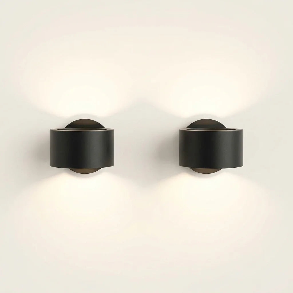 Lot de 2 appliques cylindre noires
