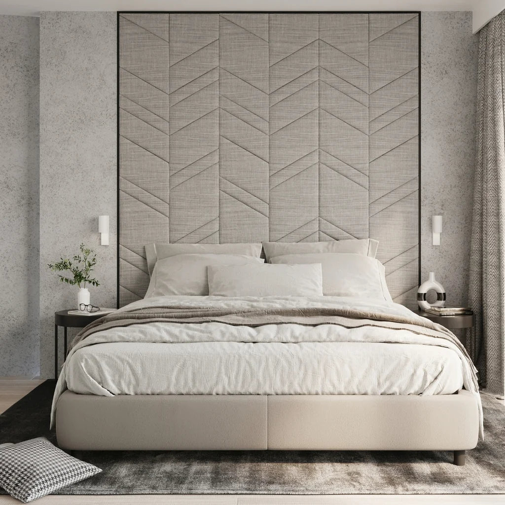 Applique murale cylindre sur platine dans une chambre