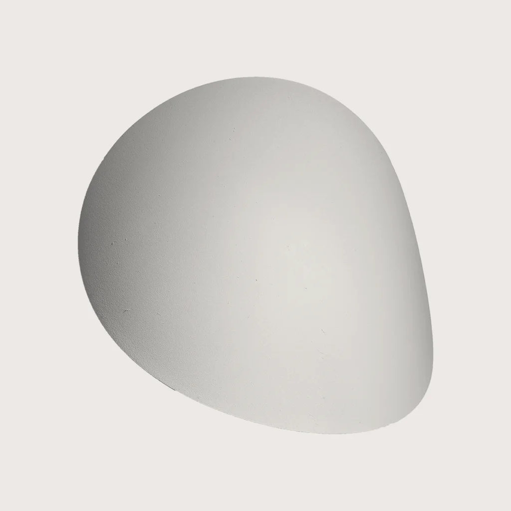 Applique murale galet lumineux en acier, coloris blanc