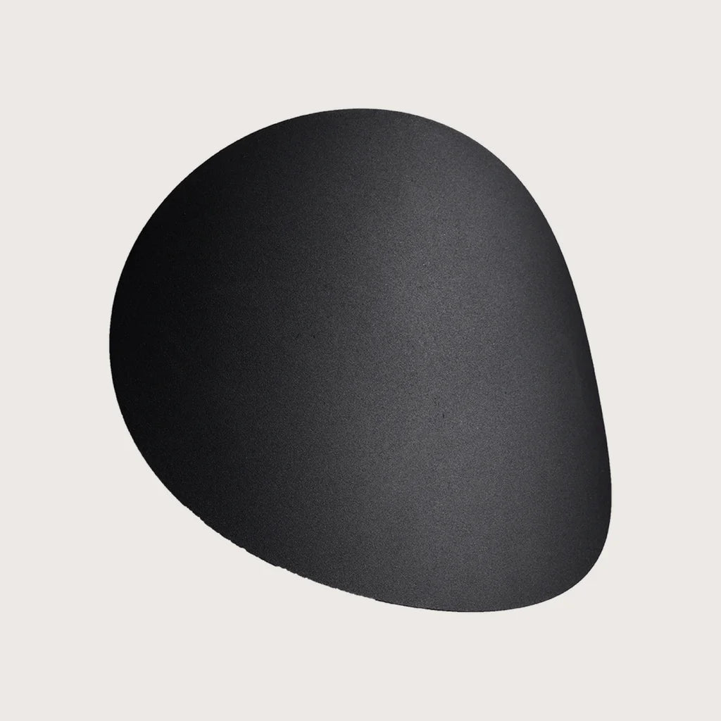 Applique murale galet lumineux en acier, coloris noir