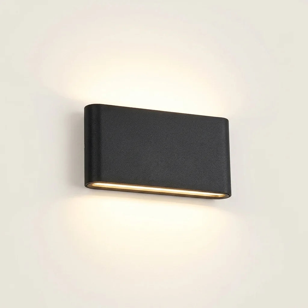 Applique murale LED épurée noire, éclairage haut et bas