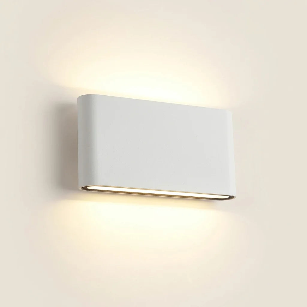 Applique murale LED épurée blanche, éclairage haut et bas