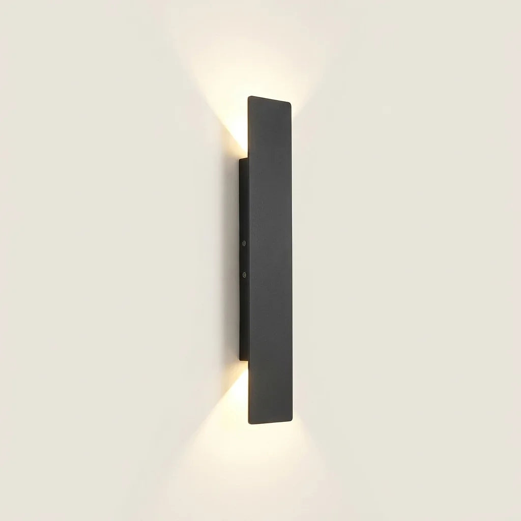 Applique murale LED lame noire, éclairage haut et bas