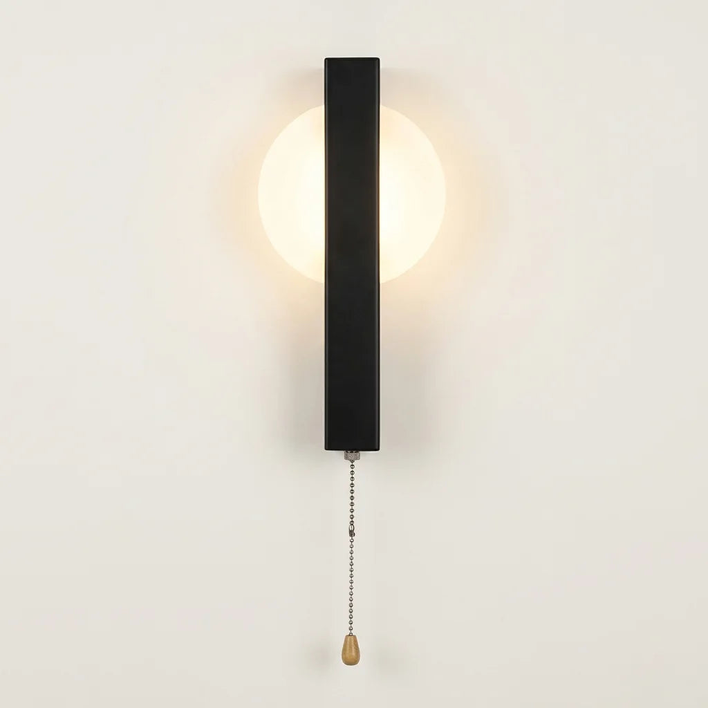 Applique murale LED noire à disque lumineux, style B