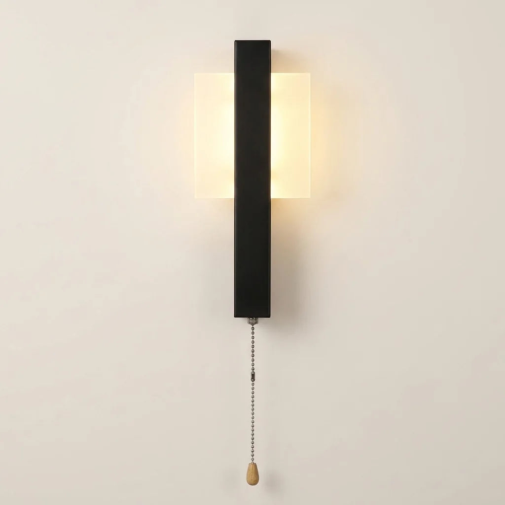 Applique murale LED noire à panneau carré lumineux, style D