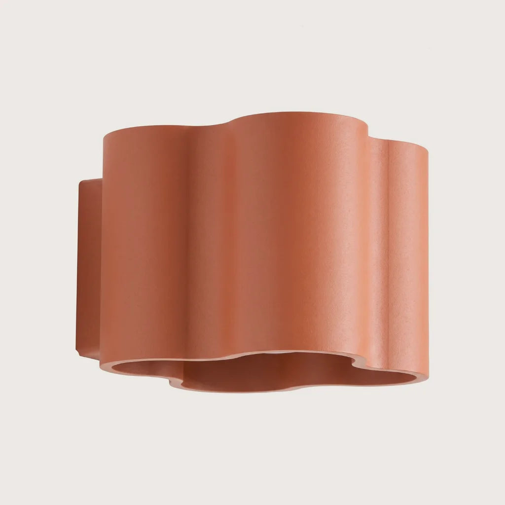 Applique murale nuage aux courbes douces, coloris ocre rouge (G9)