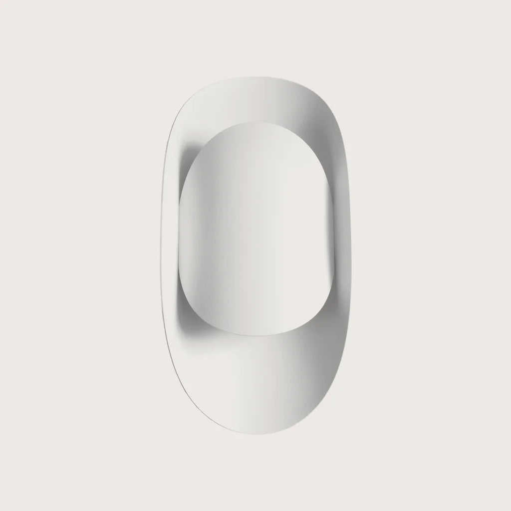 Applique murale ovale en acier, coloris blanc