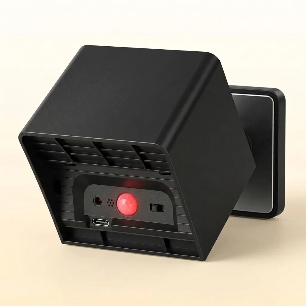 Détecteur de mouvement, port USB-C et interrupteur sous l'applique