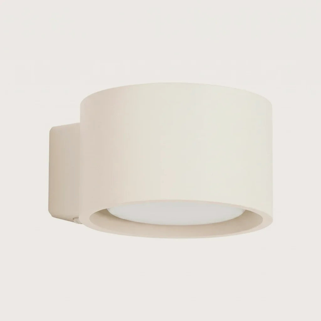 Applique murale ronde extra-plate en aluminium, coloris beige