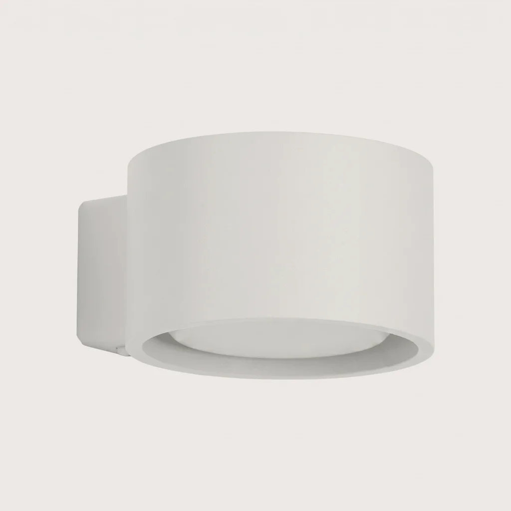 Applique murale ronde extra-plate en aluminium, coloris blanc