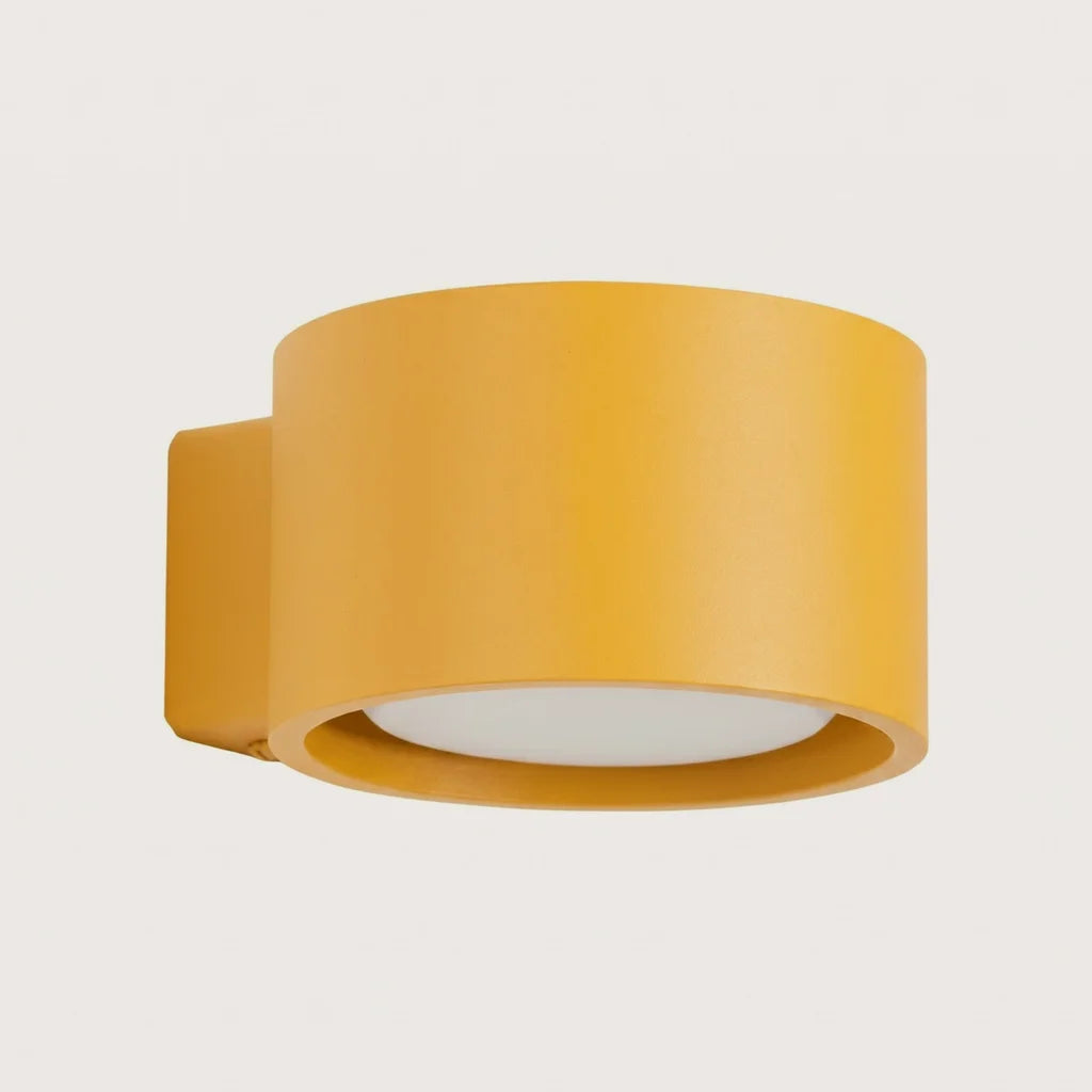 Applique murale ronde extra-plate en aluminium, coloris jaune